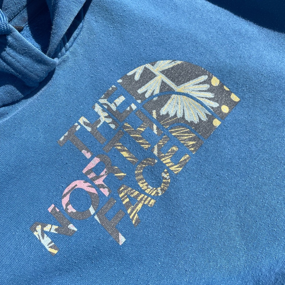 The North Face Tropical Print Blue Hoodie Size L